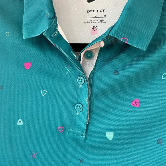 NEW Nike Dri-FIT Victory Big Kids' (Girls') Printed Golf Polo | Teal Print | Med - Picture 8 of 10